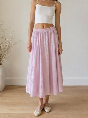 XIAOYAO Maxi Midi Length Long Dancer Dancing Twirl Elastic Waist Pull On Skirt